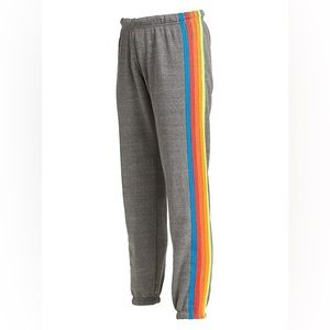 Grey Aviator Nation 5 Stripe Sweatpants